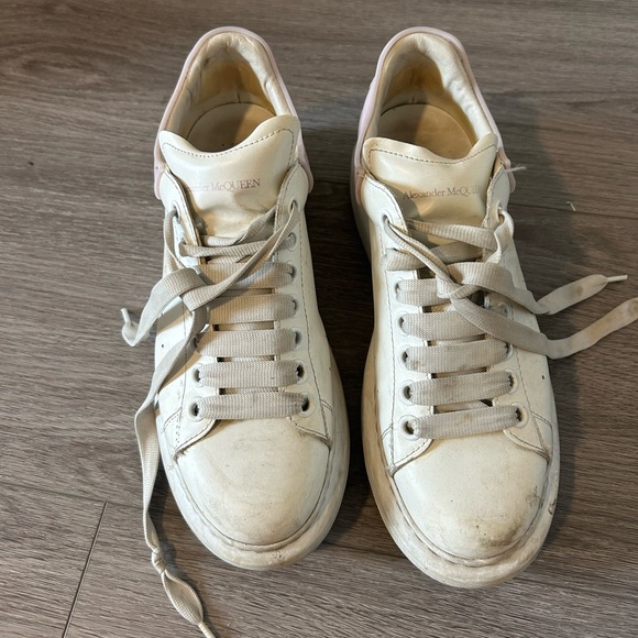 Alexander McQueen light pink white Lace-Up Sneakers - Picture 1 of 3
